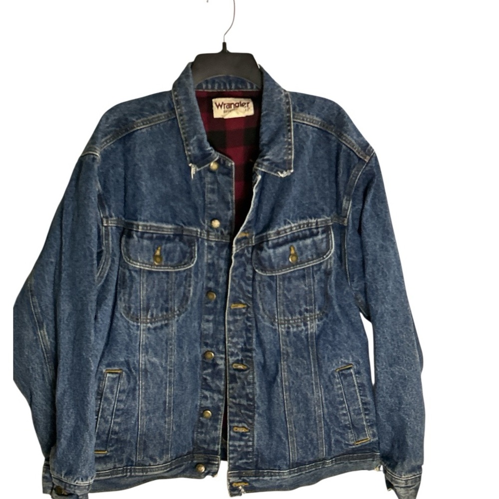 Vintage 90s/2YK Wrangler Rugged Wear Buffalo Check Plaid Denim Jean Jacket XL